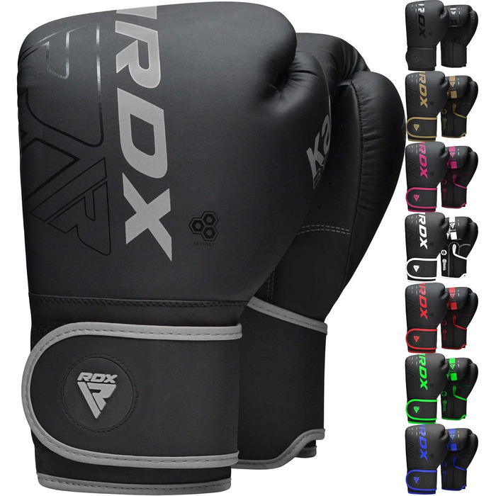 Дитячі боксерські рукавички RDX 6oz для муай-тай, кікбоксингу та ММА, чорні, Maya Hide шкіра, для тренувань і спарингів