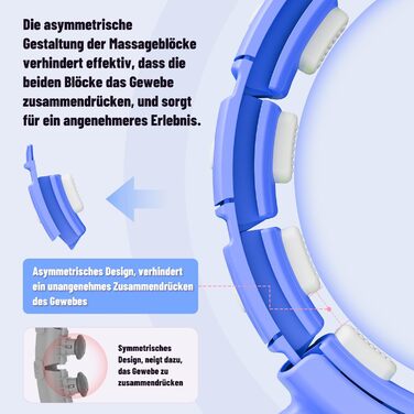 Для дорослих з кольоровими світлодіодними світловими ефектами, обруч Hullahub 121 см для схуднення, обруч для фітнесу з м'ячем для ваги, стабільний і тихий хулахуп для схуднення особливо підходить (кольоровий світлодіод синій)
