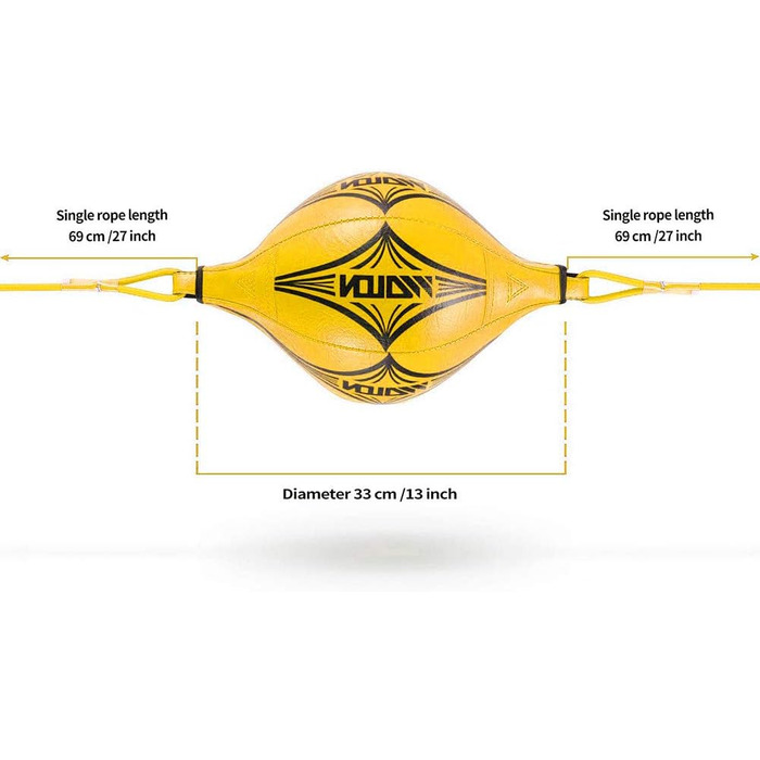 Бокс Подвійний ендбол Рекс Шкіряний боксерський лампочка Набір боксерських ламп Тренування для дорослих Спідбол Бокс Груша Боксерська груша Боксерський м'яч жовтий