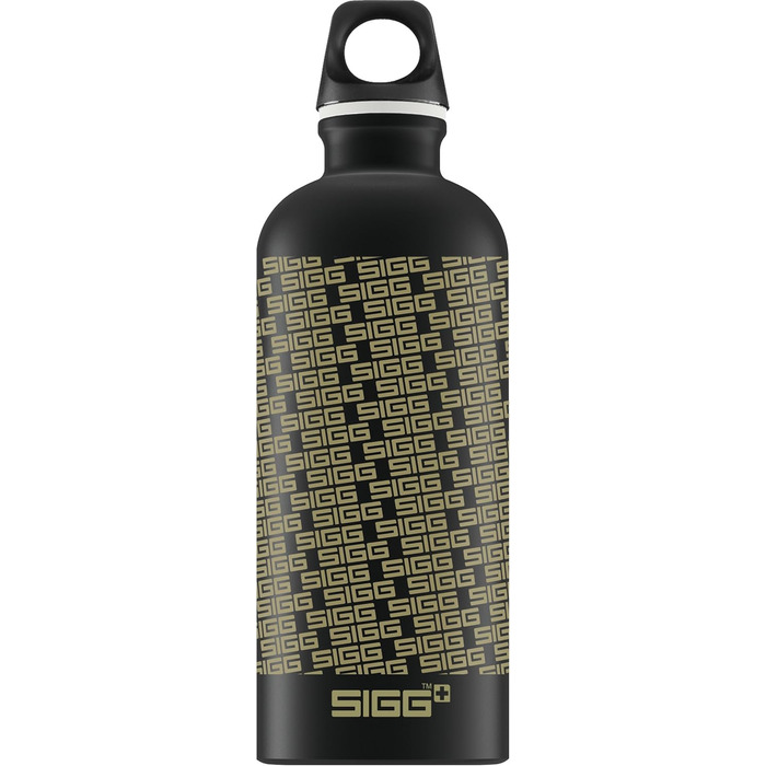 Пляшка для води Sigg Logo Repeat, чорна/золота, 600 мл