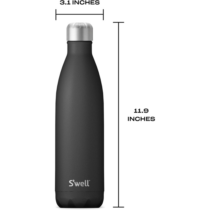 Пляшка для води S'well, 739 мл, онікс, зберігає 48 годин холод/24 гаряч.