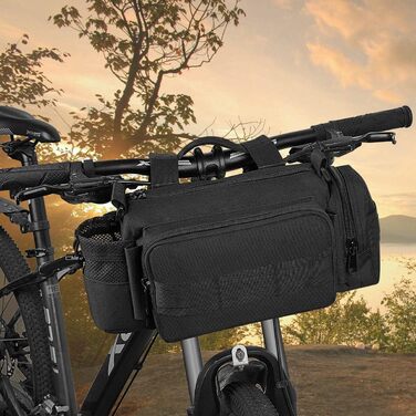 Велосипедна сумка BraveHawk OUTDOORS на кермо, тактична поясна сумка з водостійкого нейлону 900D, багатофункціональна, міцна, MOLLE, для велосипеда та туризму, велика