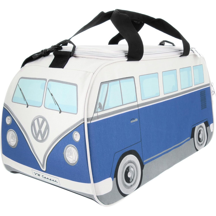 Сумка спортивна ретро T1 Bulli Bus Blue & Beige Small (50x25x26 см)