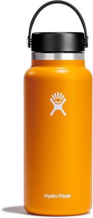 Термобутилка HYDRO FLASK 946 мл з нержавіючої сталі, ізольована спортивна пляшка з герметичною кришкою Flex Cap, широка горловина, придатна для миття в посудомийній машині, колір Starfish