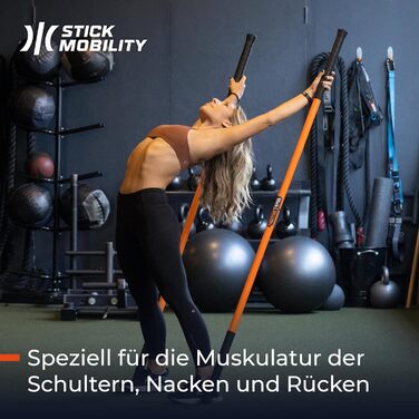 Палиця Mobility Stick для фітнесу, помаранчева, 150 см