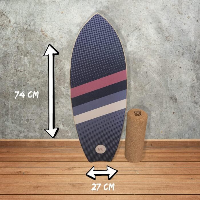 Балансова дошка Дошка для серфінгу Trickboard Surf Style Домашні фітнес-рефлекси Тренування/Преміум/Set ink. Корковий рулон/нековзна стрічка для захоплення