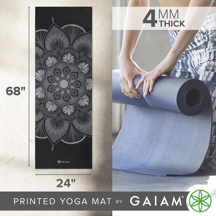 Килимок для йоги Gaiam двосторонній (містичне чорнило)