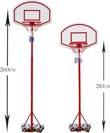 Окремо стоячий портативний регульований набір баскетбольних кілець із сіткою