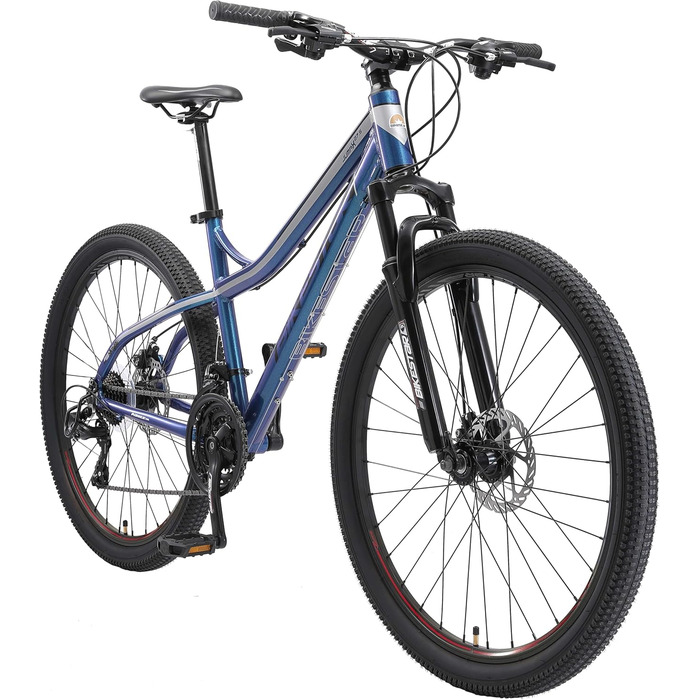 Алюмінієвий гірський велосипед BIKESTAR Hardtail Shimano 21 швидкісна трансмісія, дискові гальма 26, 27.5, 29 дюймові шини 16, 17, 18 дюймова рама Alu MTB СПРОБУЙТЕ БЕЗ РИЗИКУ (27,5 дюймів Дискове гальмо, синій)