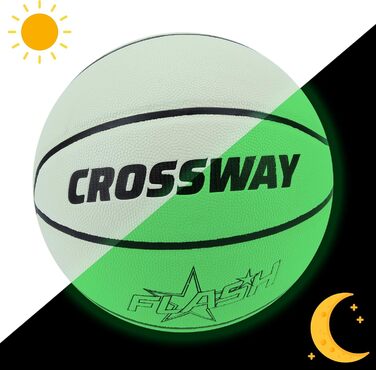 Баскетбольний м'яч CROSSWAY з голографічним відбивачем, світиться у темряві, офіційний розмір 7/6/5, подарунок для нічних ігор