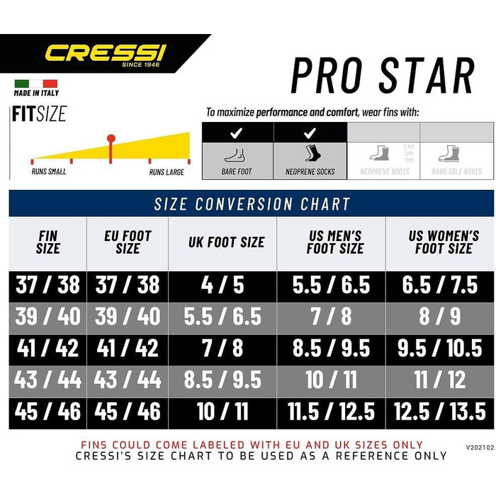 Набір для дорослих з апное / підводного плавання Cressi Pro Star Bag - Cressi італійська якість з 1946 року 43/44 чорний