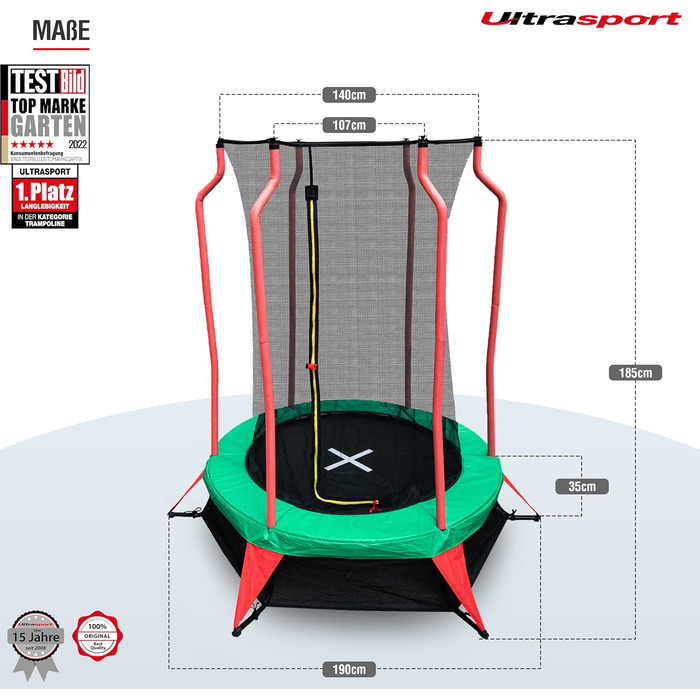 Батут Ultrasport Uni-Jump, Ø 183-460см, TV/GS, комплект дитячий