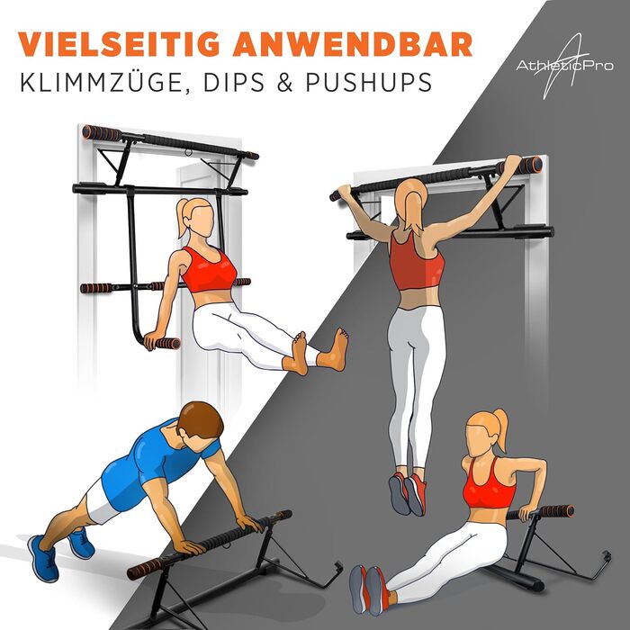 Дверна рама AthleticPro Pull-Up Bar з Dip Station, до 200 кг