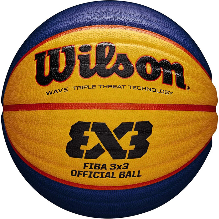 Міні-гумовий баскетбольний м'яч Wilson Unisex-Adult FIBA 3X3 (матчевий м'яч, комплект із сіткою для м'ячів)