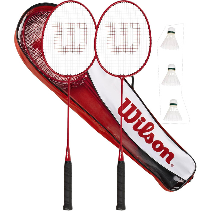 Ракетка для бадмінтону Wilson Fierce Red, 6 воланів, сумка для дорослих