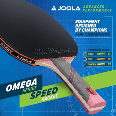 Ракетка для настільного тенісу JOOLA Omega Speed Advanced Training з розширеною ручкою ракетка для настільного тенісу турнірного рівня з гумою для настільного тенісу Vizon призначена для швидкісного фіолетового кольору