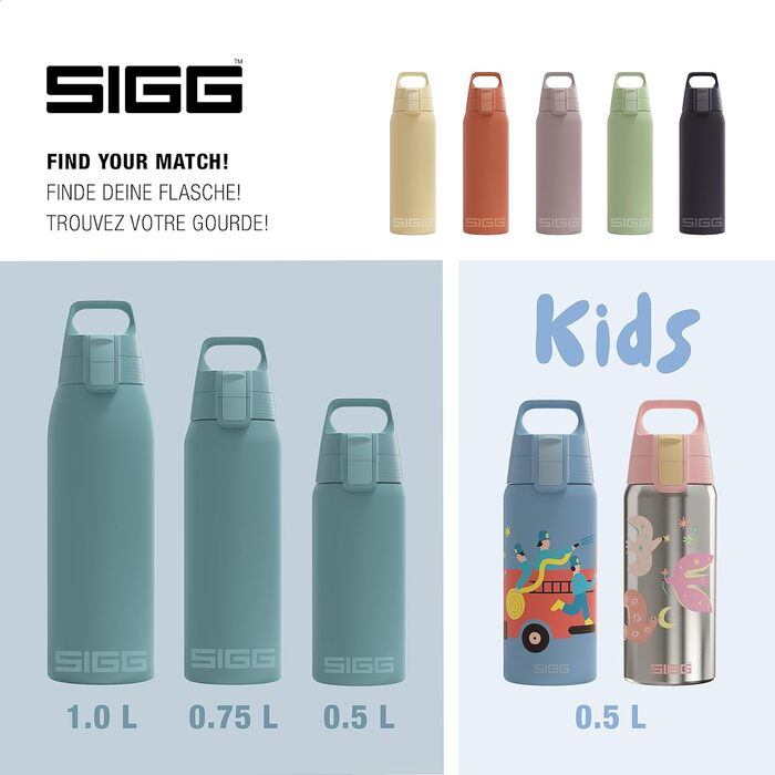 Термос SIGG Shield Therm One, 0,75 л, сіро-синій, без бісфенолу А, герметичний