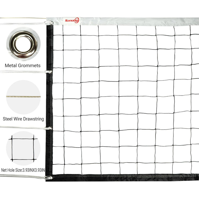 Волейбольна сітка Sanung, портативна волейбольна сітка, заміна для заднього двору, басейну, пляжу, критого, відкритого, стійкого до погодних умов волейболу, сітки для бадмінтону з сумкою для зберігання