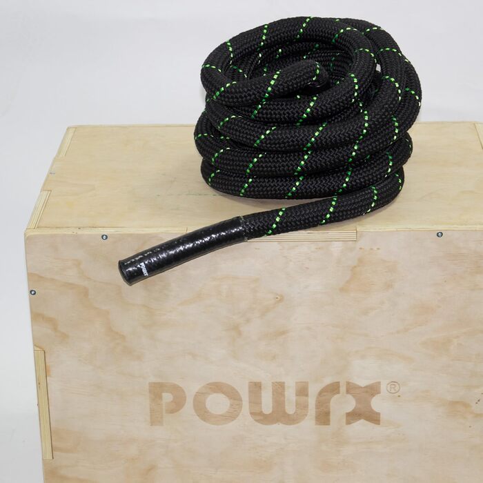 Мотузка POWRX Battle Rope Premium Ø38 мм, різні довжини, з тренуванням