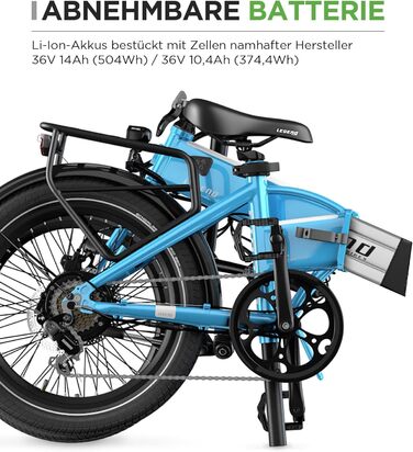 Велосипед E-Bike 250 Вт, 36V 14Ah, 6 швидк., синій