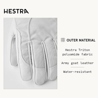 Жіночі лижі та рукавички для холодної погоди Hestra Heli (7, PALE GREY OFFWHITE)