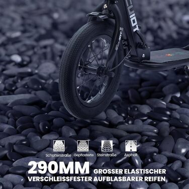 Самокат GHBXJX BigWheel 290 мм для дітей і дорослих, міський складаний трюковий самокат з ручним гальмом, 4 рівні регулювання висоти, великі XXL колеса, для хлопчиків і дівчаток