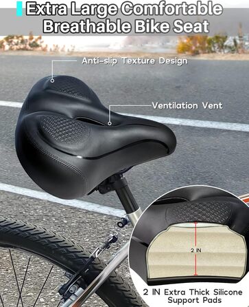 Велосипедне сідло для Peloton Bike і Bike Plus, комфортне м'яке сидіння для тренажера, шосейного та електровелосипеда, надшироке, змінне сідло для жінок і чоловіків