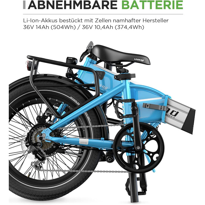 Велосипед E-Bike 250 Вт, 36V 14Ah, 6 швидк., синій