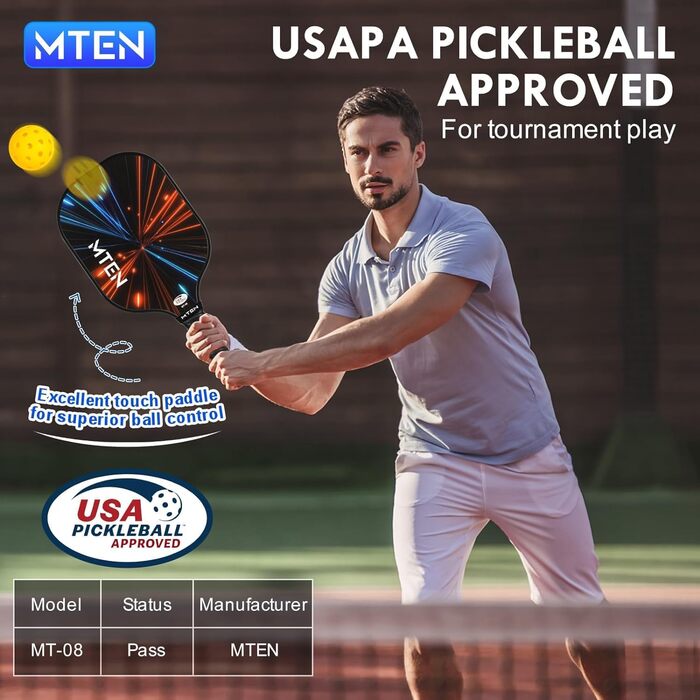 Набір ракеток Pickleball USAPA, скловолокно, 2 шт."