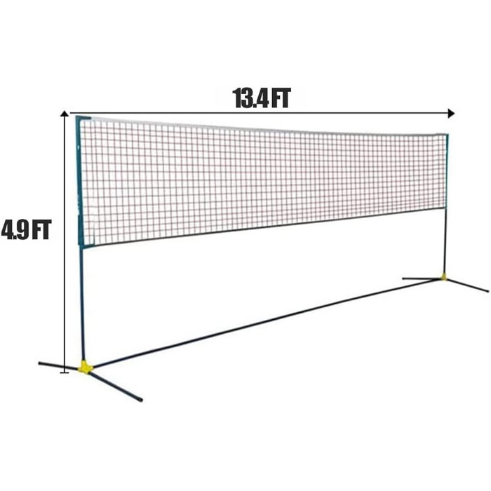 Професійні набори сіток для бадмінтону, портативна мультиспортивна комбінована сітка, проста в налаштуванні, складні волейбольні сітки, тенісна сітка з регулюванням висоти, для саду, відкритого пляжу (розмір 13,4X4,9 фута