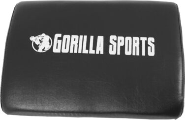 GORILLA SPORTS® Мат для преса 38x27,5x7 см, екошкіра, чорний — абмат, підкладка для скручувань, тренажер для пресу