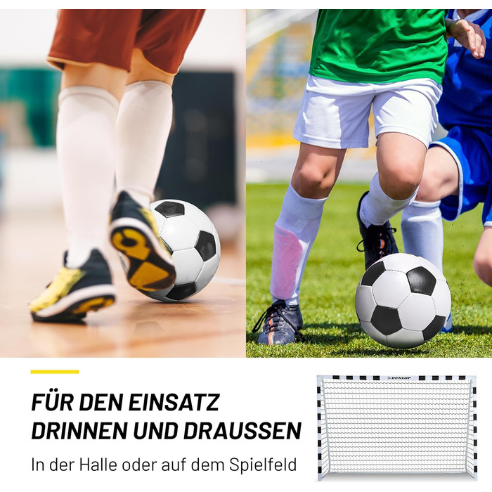 Футбольні ворота Dunlop 300x200x90 см, металеві, для тренувань, для всіх вікових груп, легке складання, чорні/білі