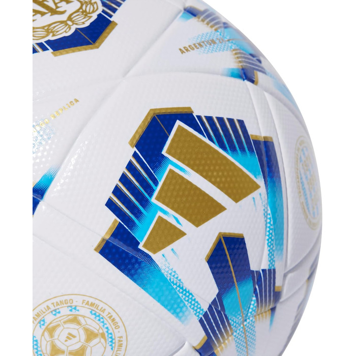 М'яч для футболу adidas Аргентина Ліга, розмір 4, білий/блакитний/золотий, унісекс