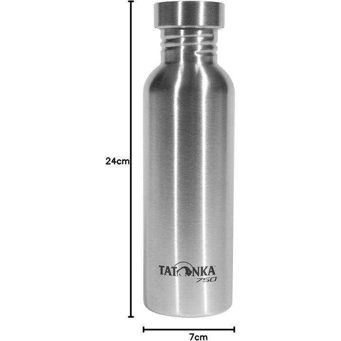 Пляшка для пиття Tatonka з нержавіючої сталі Steel Bottle Premium (500 мл / 750 мл / 1000 мл) - Ударостійка пляшка для води з кришкою, що загвинчується з нержавіючої сталі - придатна для миття в посудомийній машині та без BPA - (0,5 л / 0,75 л / 1 л) (срі