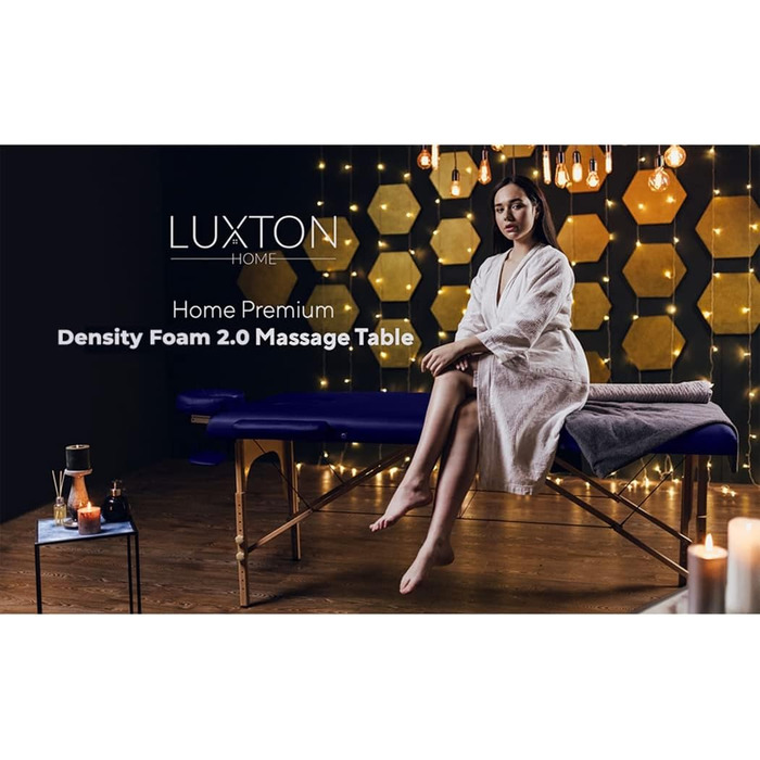 Портативне масажне ліжко Luxton Home Premium, складне, регульована висота, 183×68 см, з аксесуарами та сумкою, для дому, салону, спа, татуювань