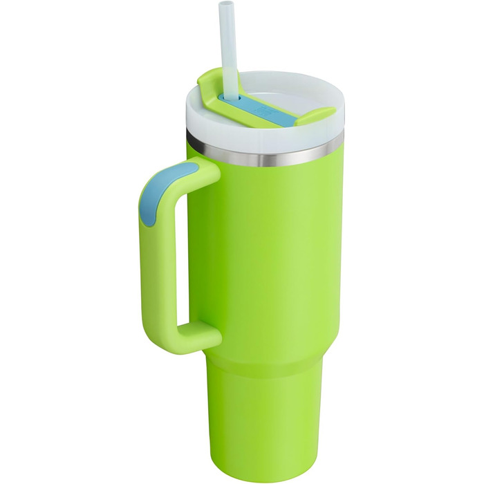 Термокружка STANLEY Quencher H2.0 з нержавіючої сталі, вакуумна ізоляція, кришка та трубочка, 1,2 л, яскраво-жовта, для води, чаю, кави та смузі