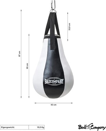 Боксерський м'яч Bad Company Boxing Bulb вініловий 15 кг чорний/білий