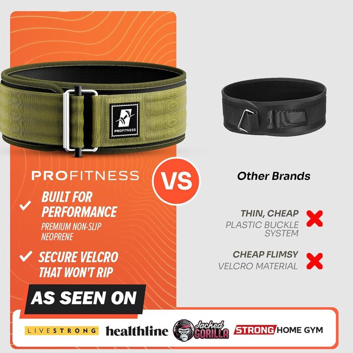 Пояс для важкої атлетики ProFitness, 10,2 см, неопреновий, регульований, для чоловіків і жінок, для фітнесу та пауерліфтингу