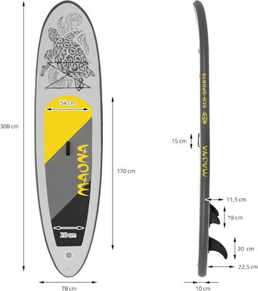 Надувна SUP дошка Maona 308 см, бірюзова/чорна/рожева/сіра/оливкова, з алюмінієвим веслом, комплект для сапсерфінгу, дошка для веслування, серфборд із ПВХ