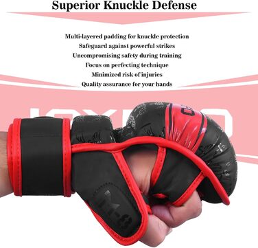 MMA рукавички Jayefo з відкритою долонею для спарингу та греплінгу, універсальні для чоловіків і жінок, підтримка зап'ястя, для MMA, боксу, муай-тай, кікбоксингу