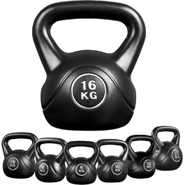 Гиря Yaheetech Kettlebell Sport з пластиковим покриттям 6-20 кг Обважнювачі для махових гантелей Гантель для силових тренувань і кросових тренувань 16,0 кілограмів