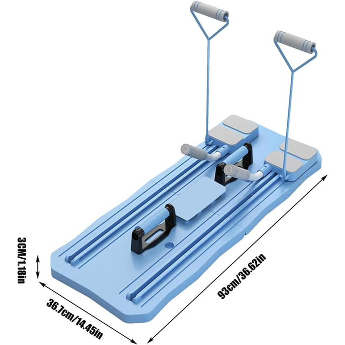 Дошка для пілатесу, компактний реформер для пілатесу, складаний тренажер для живота, портативний тренажер для пілатесу, багатофункціональна дошка для тренування всього тіла вдома Blue