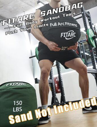 Тренувальний мішок Fitarc Sandbag 150 фунтів, без піску, чорний