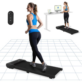 Бігова доріжка FlexiSpot Walking Pad 4-в-1 для дому та офісу, електрична підлогова доріжка 2.5HP, портативна, LED-дисплей, регулювання швидкості, пульт ДК, чорна