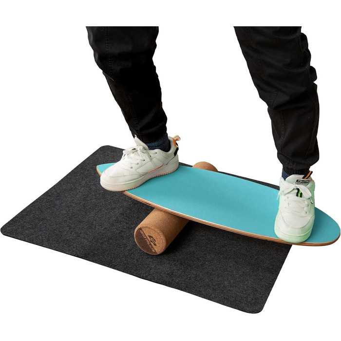 З дерева, Balance Board, Balance Trainer Trickboard для дому, в т.ч. корковий рулон, Балансборд з 8 якісних шарів деревини пресованого Blue