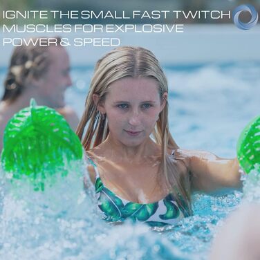 Набір водяних гантель AquaLogix із низьким опором, зелений, для терапії, кардіо та зміцнення м'язів, міцний полікарбонат, 1 пара