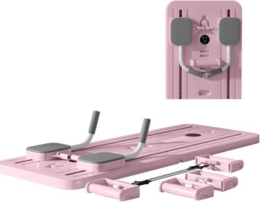 Складна дошка для пілатесу UYSELA, дошка для м'язів живота для дому, багатофункціональна дошка для фітнесу, планка-тренажер для дому, дошка для реформування пілатесу з таймером, рожева 1 рожева 1 звичайна