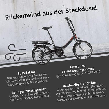 Велосипед складаний TELEFUNKEN E-Bike, Shimano, 250 Вт, 36 В, LED, 20