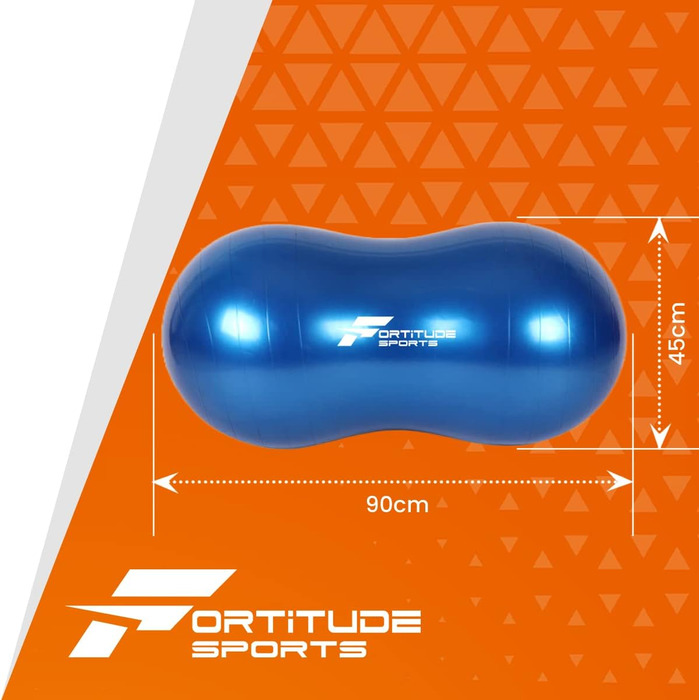 М'яч для вправ Fortitude Sports з арахісом 45x90 см Anti-Burst Blue