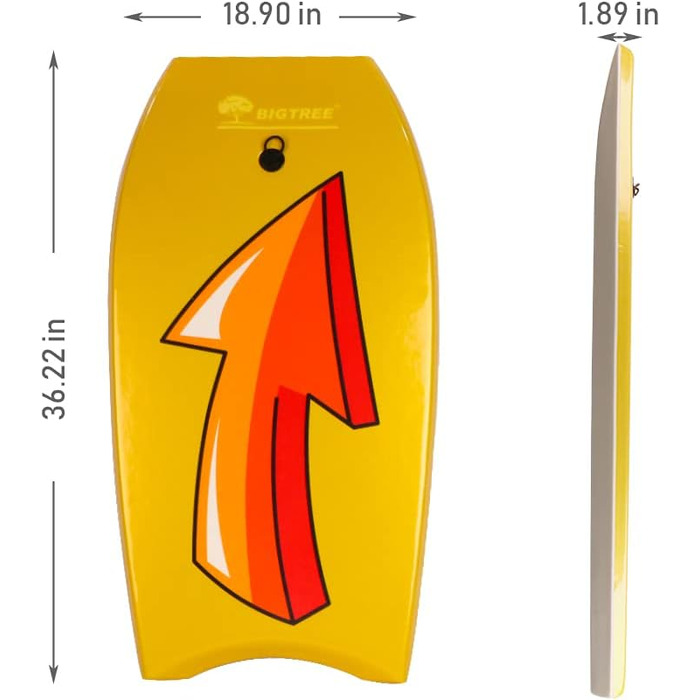 Дошка для плавання BIGTREE Bodyboard 94 см, легка з ремінцем (Стиль 1)